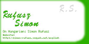 rufusz simon business card